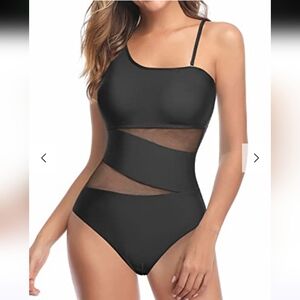 Tempt Me Women's Black One-Shoulder Swimsuit NWT